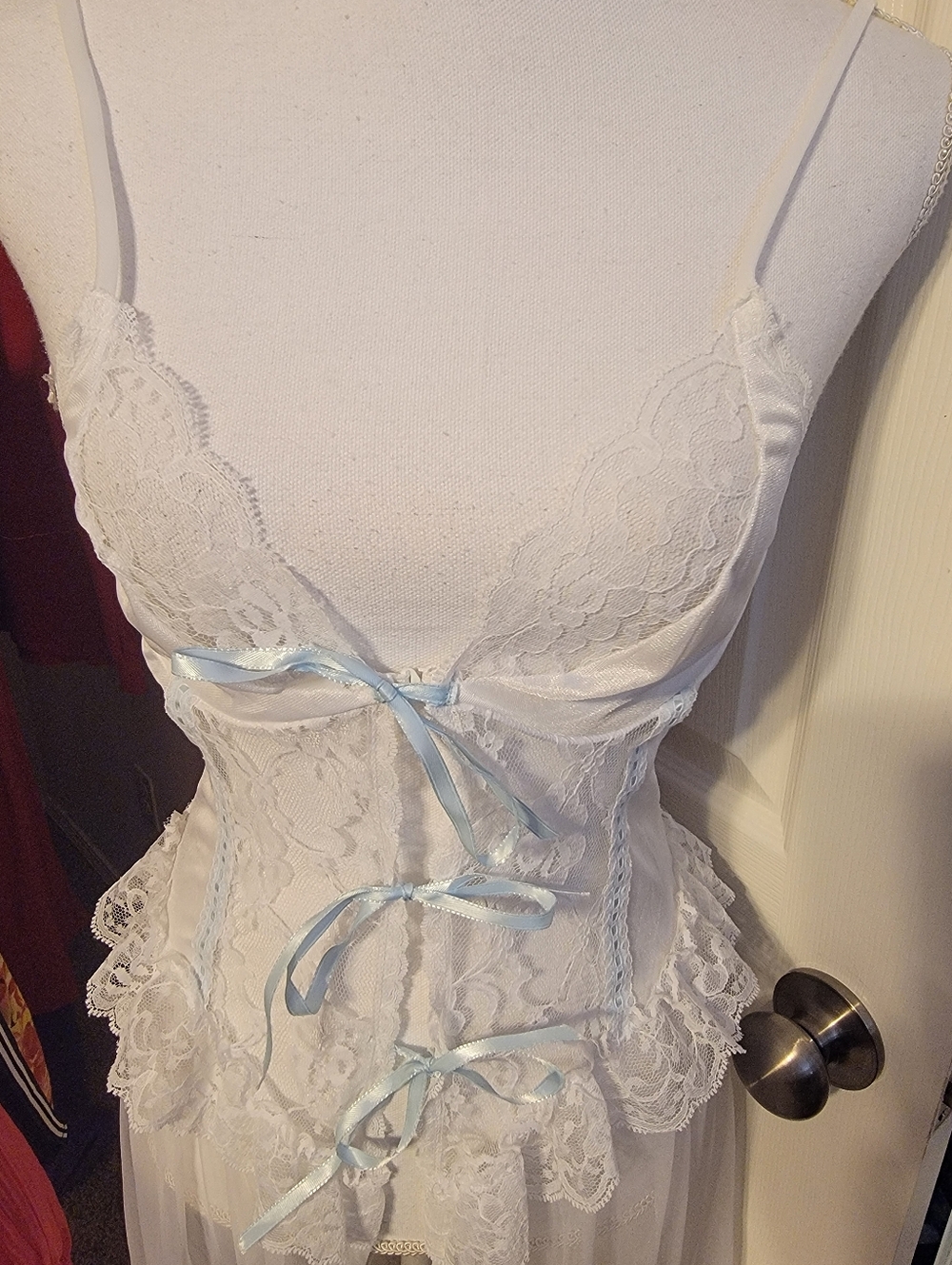 1980s Bridal Peignoir Set Excellent - Picture 5 of 16
